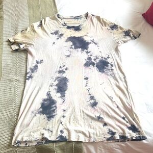 Tie-Dye shirt dress in Black and Cream